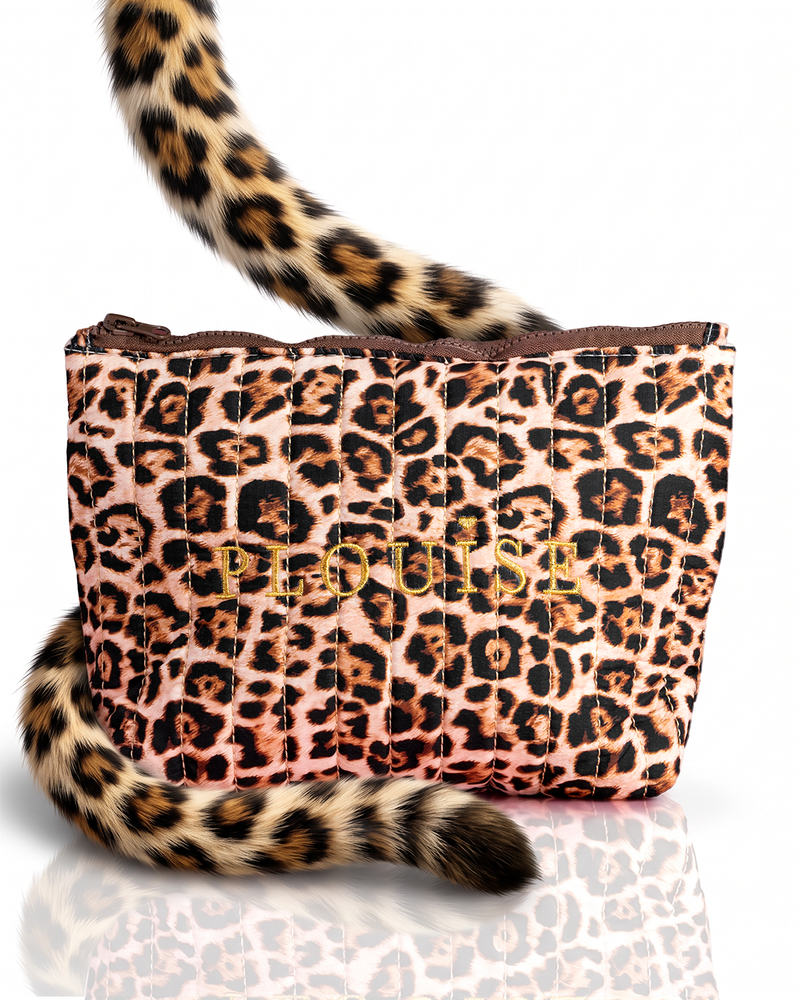 Cheetah zachte, wilde luipaardprint geborduurde make-uptas