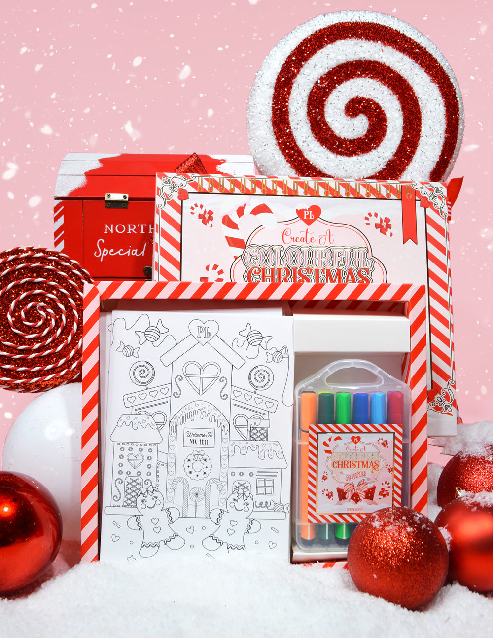 Maak een kleurrijk kerstkleurboek
