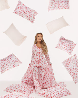 P.Louise Adults Christmas Bow Pyjamas - Trousers Set