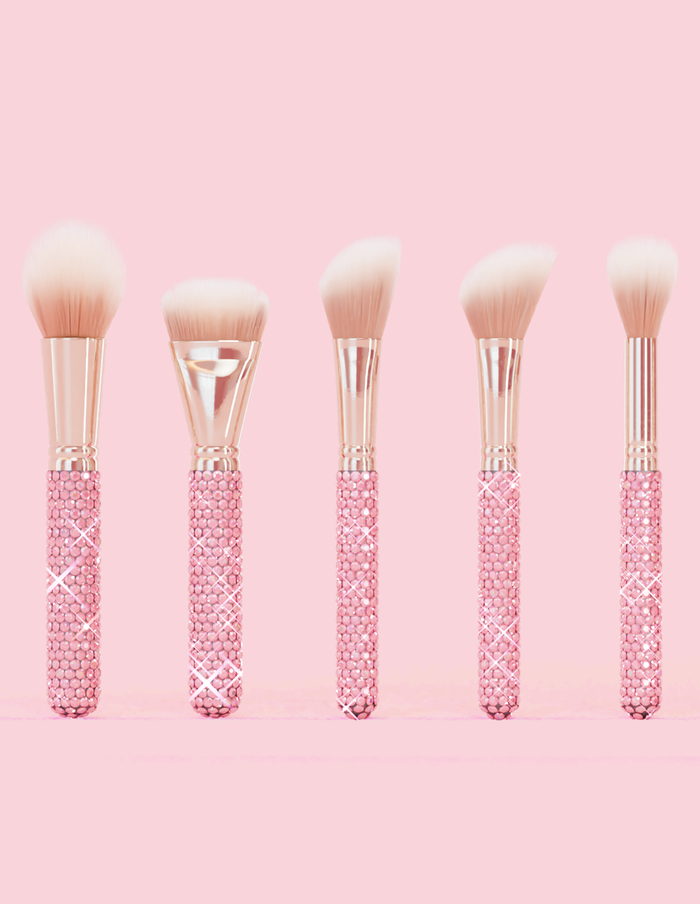 Ensemble de pinceaux de maquillage pour les yeux et le visage Crystal, 20 pièces