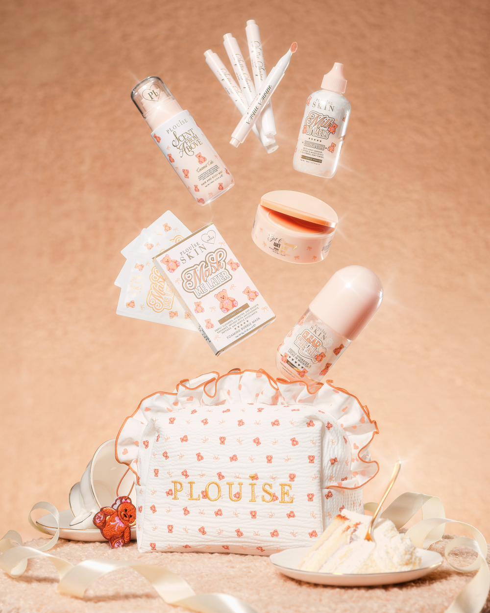 Ensemble sac et soins de la peau Teddy Touch Small Print - PRÉCOMMANDE
