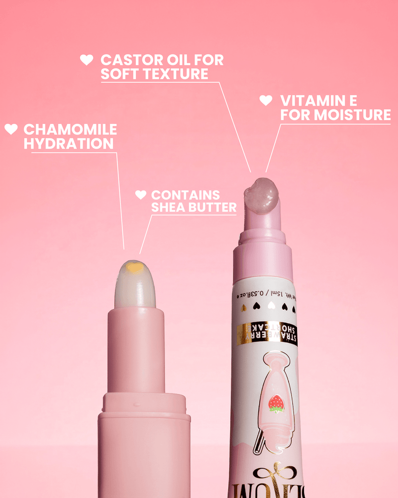 Dromerig en romig duo van lippenbalsem en lipserum