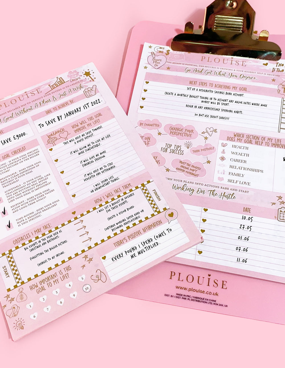 Universal Hustle Goal Sheets